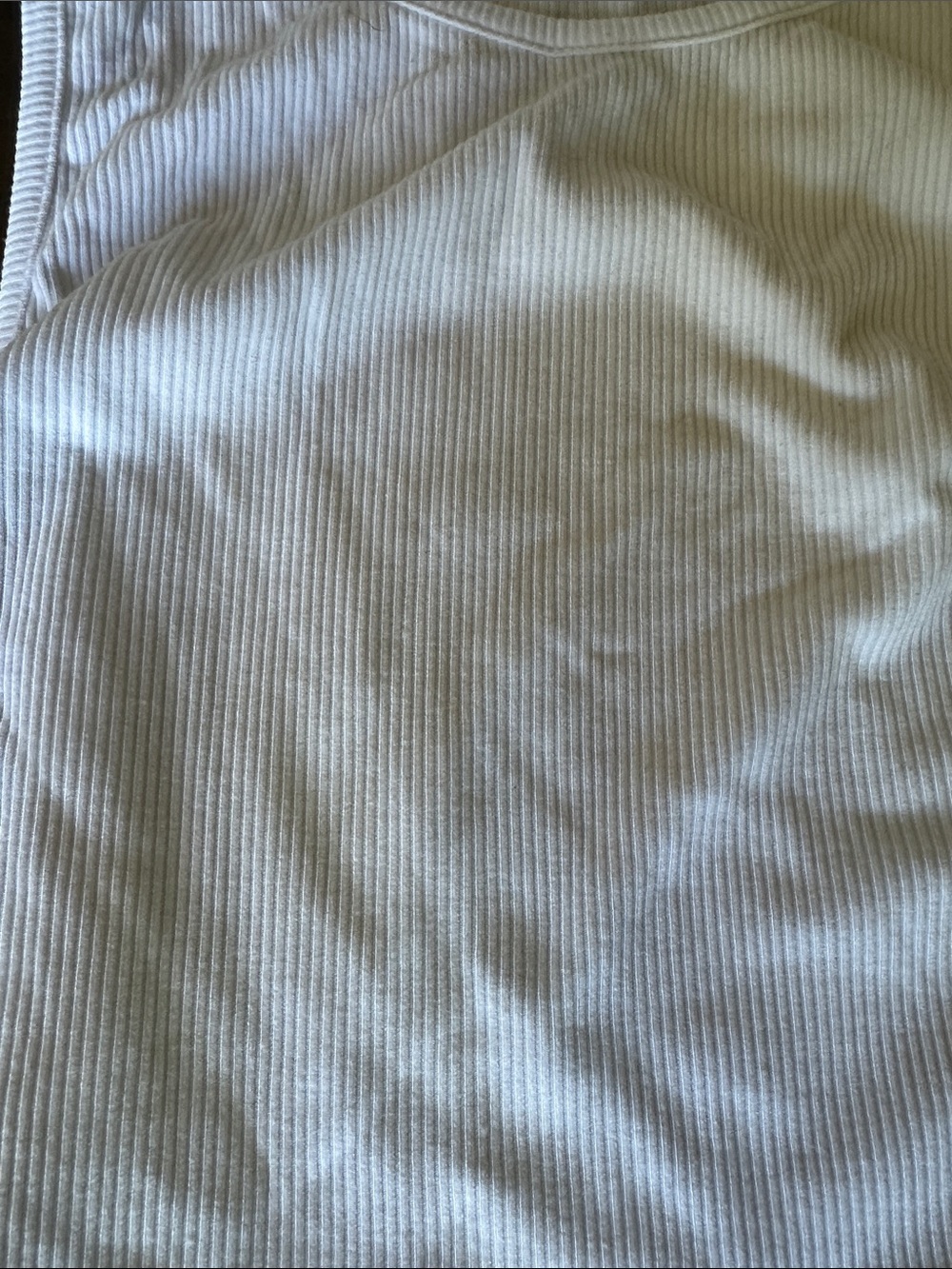 Wayf Soft White Ribbed Tank with Ruched Side Drawstrings - Picture 4 of 5